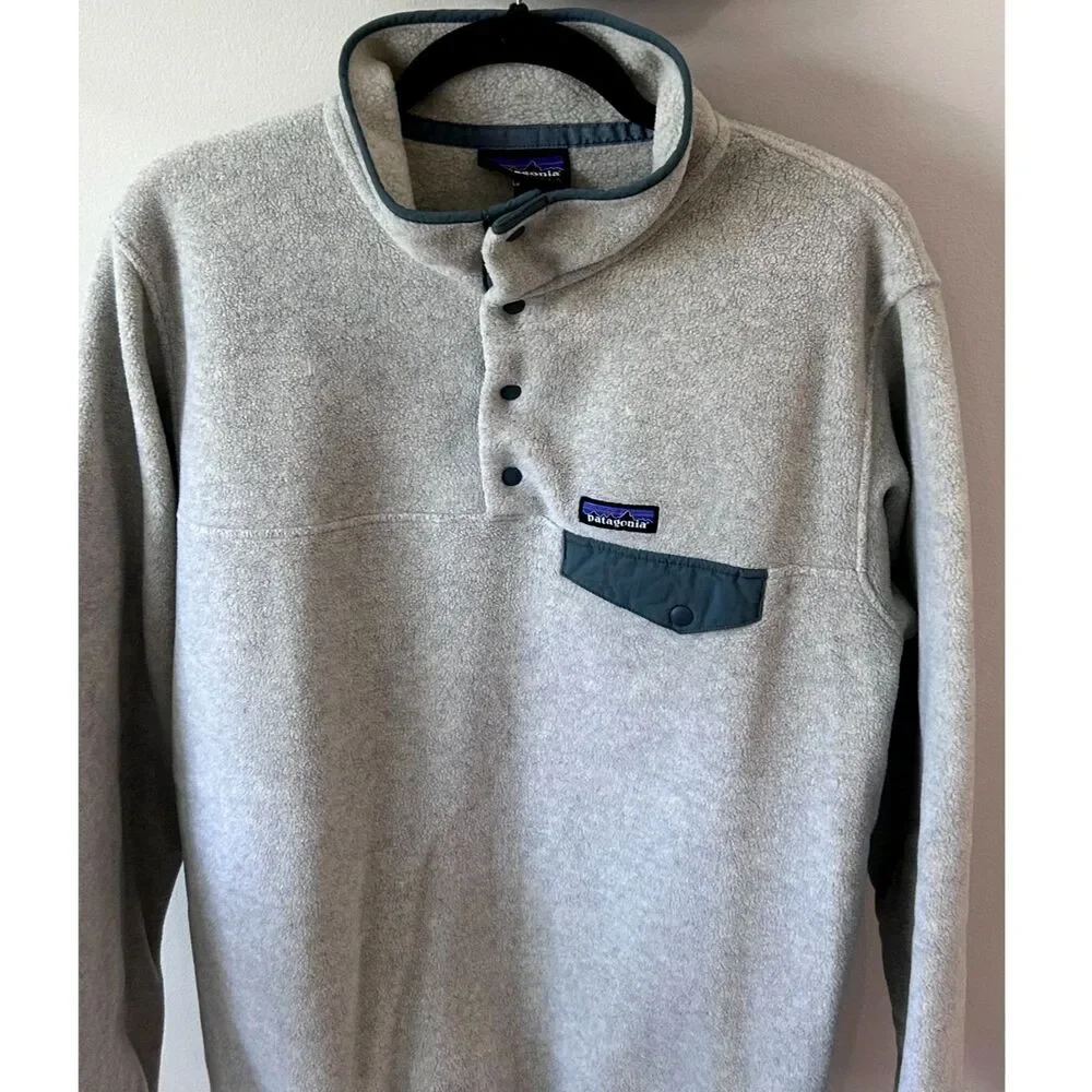 Patagonia Synchilla Snap-T Fleece Pullover Size XL Oatmeal Heather Pastel Salvia - Picture 3 of 12